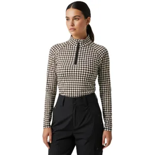 Emski Damen Skipullover - Langärmliger Pullover mit Viertelreißverschluss - Wintersportbekleidung - Größe S-XXL (DE/NL/SE/PL, Alphanumerisch, XL, Regular, Regular, Schwarz Weiß Karo) - XL