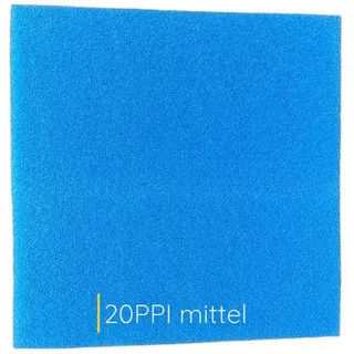 Koi Herdecke Aquariumfilter KH mitteler Aquarien Filterschaum blau 20 PPI 50x50x3 cm Filtermatte