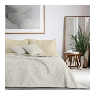 texpot Tagesdecke Bettüberwurf Steppung pflegeleicht beige|braun 220 cm x 240 cm