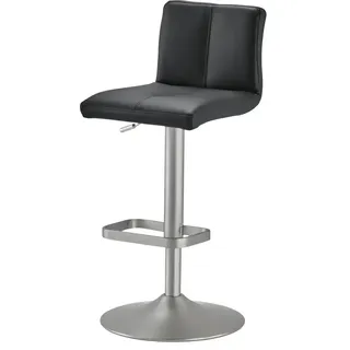 Barhocker Leder MyTina , schwarz , Maße (cm): B: 44 T: 38.0