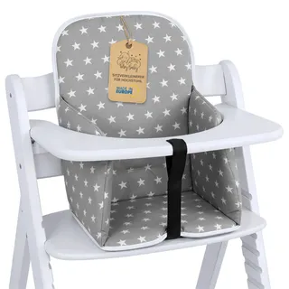 Totsy Baby Sitzverkleinerer Hochstuhl Baby Sitzkissen - Kinder Sitzauflage für Hauck und Stokke Kinderhochstuhl High Chair Cover für Kinderstuhl Babystuhl und Hochstühle Sterne und Grau