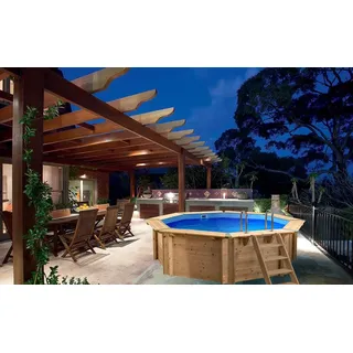 Interline Java Holzpool 3,55 m x 1,16 m – Super Set - Blau