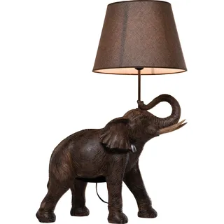 Kare Tischleuchte Elefant Safari Braun