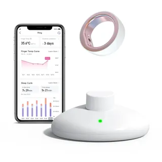 Femometer Gen1 Smart Ring Fruchtbarkeits- und Eisprungverfolgung  weiß-rose Gr 7