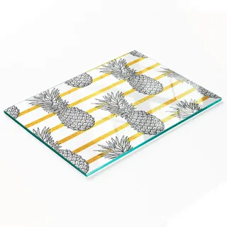Multifunktionale, Dekorative Glasplatte Für Die Küche Mit Ananas-motiv, 80 X 52 Cm