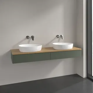 Villeroy & Boch Waschbeckenunterschrank Antao 160 x 19 x 50 cm Eiche/Grün Matt
