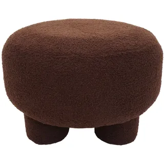 Mendler Hocker HWC-Q49 Stoff 55 x 55 x 55 cm Dunkelbraun