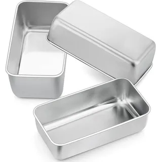 LuxusKollektion Brotbackform Brotbackform Edelstahl Kastenform Toastbrot Königskuchenform 3 silberfarben