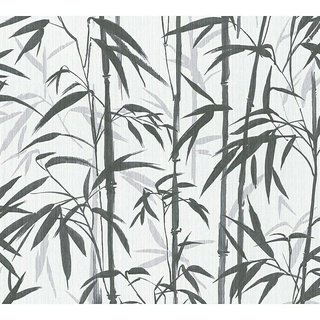 AS Creation Michalsky 4 Vliestapete Bambus  (Schwarz/Weiß, Floral, 10,05 x 0,53 m)
