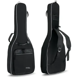 Rocktile 3/4 und 7/8 Klassik-Gitarrentasche (gepolsterter Gigbag, Rucksackgarnitur, 2 Außentaschen) schwarz