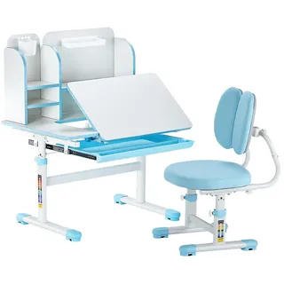 Vevor Kinderschreibtisch mit Stuhl höhenverstellbar 54-73 cm MDF blau