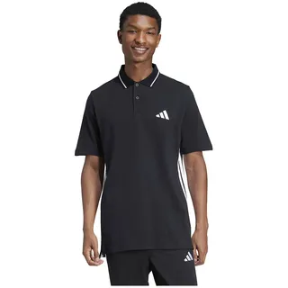 Adidas Essentials 3 Stripes Piqué Kurzarm-poloshirt - Black / White - 4XL