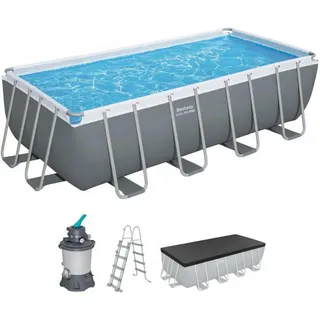 Bestway Pool, Blau, Metall, 10,000 L, Rechteckig, 90 W, 550x120x270 cm, Freizeit, Pools und Wasserspaß, Pools