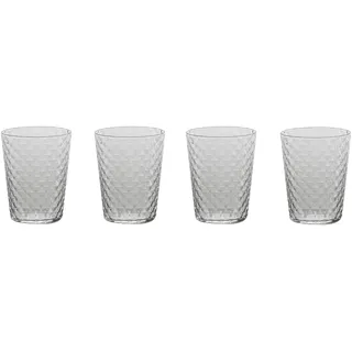 Zafferano Veneziano Mixology Glas für Cocktails Longdrinks Spirituosen | 4 Stück | Facetten Muster | mundgeblasen | Handarbeit (Tumbler (VN01000))