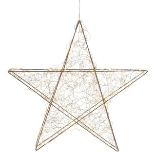 AM Design LED Stern, LED fest integriert, Warmweiß, Weihnachtsstern aus Draht, Weihnachtsdeko aussen goldfarben Ø 40 cm x 6 cm