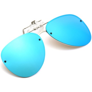 YAMEIZE Polarisierte Linse Clip auf Sonnenbrille Anti-Glare - Pilot Brille für Damen Herren Flip Up Rimless Clip Brille Autofahren Reisen Outdoor