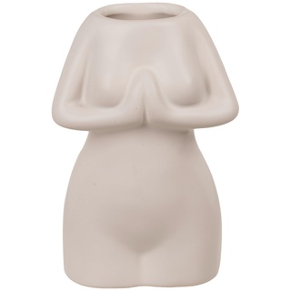 MIJOMA Dekorative Mini-Vase aus Keramik in Frauenkörper-Design, stilvolle Wohndekoration für Moderne Raumgestaltung, passend zu jedem Einrichtungsstil, Frauen-Körper 12.5cm, Weiß