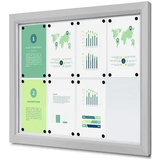 showdown displays® Schaukasten Outdoor Slim 8 x A4