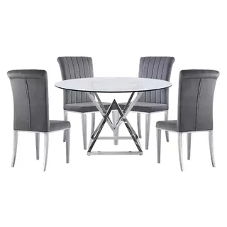 aea Esszimmertisch 75 x 90 x 180 cm Silber