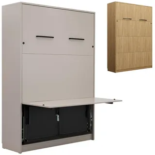 QMM TraumMöbel Schrankbett, Eiche, Holzwerkstoff, 140x200 cm, Schlafzimmer, Betten, Klappbetten