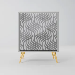 SpaceRebels Sideboard, Grau, Metall, Beton Optik, 1 Fächer, Rechteckig, Haarnadel, 57.5x75.5x42 cm, Wohnzimmer, Kommoden & Sideboards, Sideboards