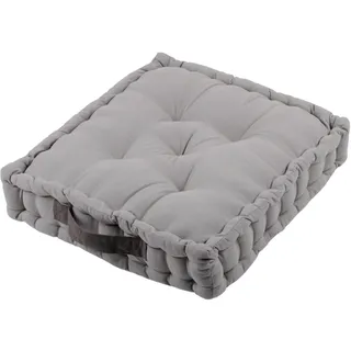 Stof Bodenkissen, Größe 45 x 45 cm, 100% Baumwolle, Farbe: Mausgrau, Modell Duo, ideale Dicke, bequem und elegant, angenehm zu berühren