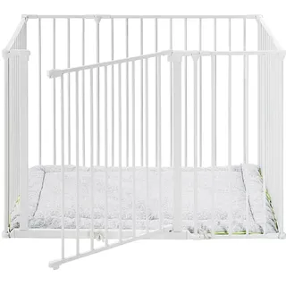 BabyDan Square Park a Kid/Laufgitter, Weiß: Teil der original dänischen Flex Serie - hergestellt in Dänemark und vom TÜV GS geprüft