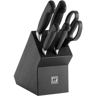 ZWILLING VIER STERNE 6-tlg, Messerblockset, Schwarz