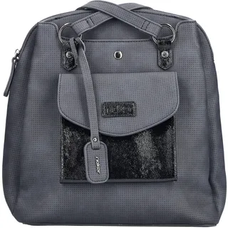 Henkeltasche RIEKER, Damen, Gr. B/H/T: 31cm x 32cm x 12cm, schwarz (dunkelblau, schwarz), Lederimitat, unifarben mit Farbeinsatz, Taschen, Damen-Tasche, Umhängetasche, auch als Rucksack tragbar