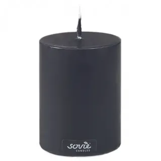 Sovie CANDLES Stumpenkerze in Schwarz Ø 70 mm x H 100 mm - 12 Stück - Brenndauer ca. 52 Std.
