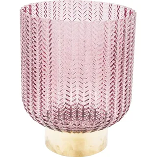 Kare Design Vase Barfly Berry, Rosa, Deko Vase, Blumenvase, Glas, Stahl Verzierungen, mundgeblasen, Unikat, 25x18x18 cm (H/B/T)