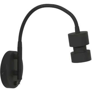 Steinhauer Wandstrahler NATASJA, GU10, mit Flexarm + Schalter an Wandplatte, schwarz matt STE-3094ZW