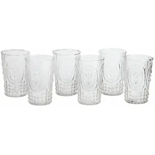 Mirabeau Glas Glas 6er Set Fleury klar, Glas weiß