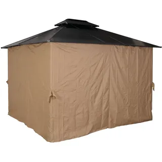 MCW Hardtop Pergola M81 3,6 x 3 m inkl. 1 Seitenteil Creme/Grau