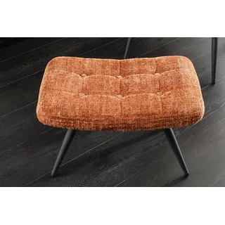 riess-ambiente Fußhocker SCANDINAVIA rostbraun/schwarz - Chenille Cremona, Metallbeine, modern (Einzelartikel, 1 St), gepolsteter Hocker - ideal für Schlaf-, Wohnzimmer, Garderobe & Sessel braun