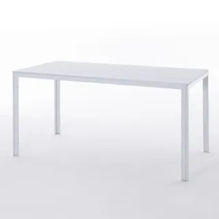 rattatan Gartentisch 156 x 78 x 75 cm Weiß