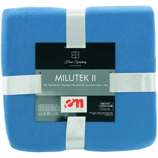 Euromat Polar Fleecedecke Kuscheldecke Sofadecke Wohndecke mit genähte Kante (Blau, 150x200 cm)