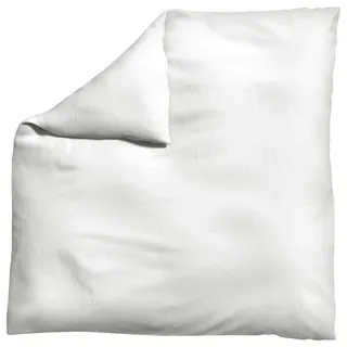 Schlafgut Bettdeckenbezug Woven Satin, Weiß, Textil, Uni, 200x200 cm, Oeko-Tex® Standard 100, Bsci, AZO-frei, Textiles Vertrauen - Oeko-Tex®, dicht gewebtes Garn, weiche und anschmiegsame Oberfläche, schadstoffgeprüft, bügelleicht, atmungsaktiv, pflegeleicht, Schlaftextilien, Bettwäsche, Bettwäsche, Makosatin-Bettwäsche