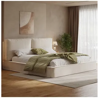 HAUSS SPOLE Polsterbett Polsterbett 180x200 Funktionsbett Doppelbett Chenille mit Lattenrost (Erwachsenenbett Funktionsbett mit gepolstertem Kopfteil und Lattenrost, ohne Bettkasten), ohne Matratze