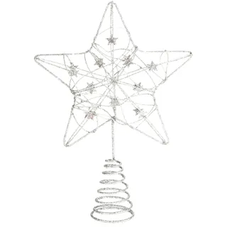 COM-FOUR Deko Stern 27 cm Silber