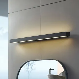 Wandlampe Zafira Lucande, schwarz, für Badezimmer, Aluminium, Modern, Wandleuchte, Wandlampe Bad - 11.1 cm - 90 cm - 4.5 cm