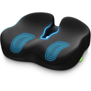 AUVON Sitzkissen Orthopädisch für Bürostuhl & Auto, Hämorrhoiden Sitzring Ergonomisch - Dickes Memory Foam Feste Stütze zur Steißbeinentlastung & Schmerzlinderung, Sitzkomfort & Durchblutung Förderung