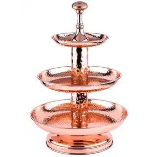 Marrakesch Orient & Mediterran Interior Etagere Edelstahl-Etagere Rosal handgefertigt aus Edelstahl in Rose Gold 50 cm, Edelstahl, (1-tlg), Handarbeit rot Ø 36 cm x 36 cm x 36 cm x 50 cm x 36 cm