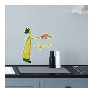K&L Wall Art Wandtattoo Wandtattoo Leffler Märchen Kräuter Fee Küche Kräuterfrau Oregano, Wandbild selbstklebend, entfernbar grün 20 cm x 22 cm