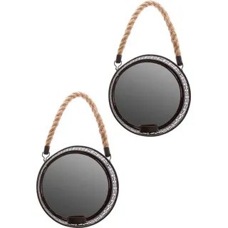 Myflair Möbel & Accessoires Spiegelwandblaker Anandi, schwarz (Set, 2-St), Landhaus, Wanddeko, für Teelichter, rund, Ø 18 cm, aus Metall schwarz