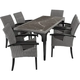 Tectake Foggia Set 7-tlg. Grau