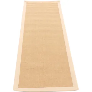 Läufer CARPETFINE "Sisal" Teppiche Gr. B/L: 75 cm x 300 cm, 5 mm, 1 St., beige Küchenläufer mit farbiger Bordüre, Anti Rutsch Rückseite