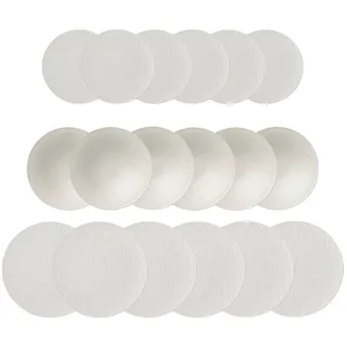 Villeroy & Boch Kombiservice Manufacture Rock Blanc, Geschirrset für 2 Personen, Gourmetteller ø 32 cm/Universalteller ø 25 cm/Schale tief ø 28,5 cm, Premium Porzellan, Weiß