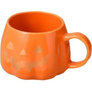 Generisch Halloween Kürbis Tasse Keramiktasse Mit Kürbis-Smiley, 400Ml Niedlicher Kaffeebecher Herbst, Kürbisform Tasse für Herbst Deko Geburtstag, Trinkbecher Pumpkin Fall Becher Tassen