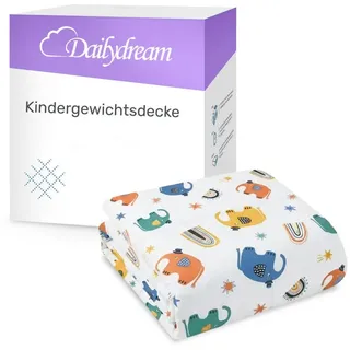 DAILYDREAM Gewichtsdecke für Kinder aus 100% Baumwolle Edition Elefant